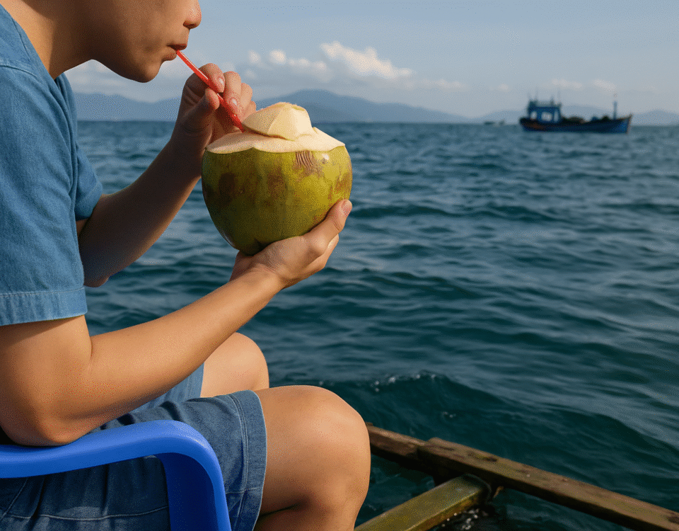 Uống Dừa Giữa Biển Bình Ba
